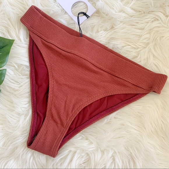 Charlie Holiday High Waisted Ribbed Bikini Bottoms - Picture 3 of 5